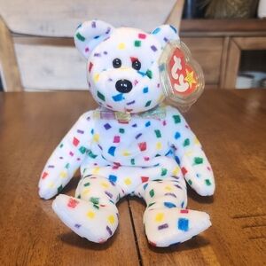 Ty 2k Colorful Checkered Bear Plush Toy
